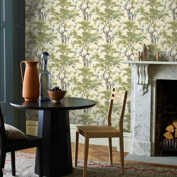 Harewood Tapete in Lime von 1838 wallcoverings — Interieur