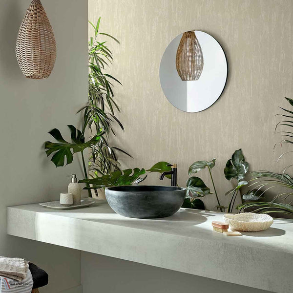 Helmsley behang in Natural van 1838 wallcoverings — interieur