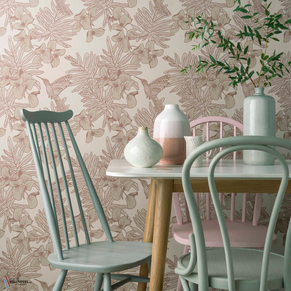 Hummingbird behang in Beach van 1838 wallcoverings — interieur