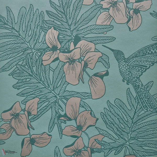 Hummingbird behang in Seafoam van 1838 wallcoverings