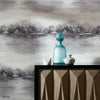 Lakeside wallpaper in Pewter by 1838 wallcoverings — interior