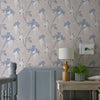 Leonora Tapete in Denim von 1838 wallcoverings — Interieur