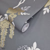 Leonora Tapete in Gray von 1838 wallcoverings — Rolle