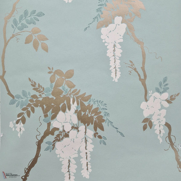 Leonora Tapete in Teal von 1838 wallcoverings