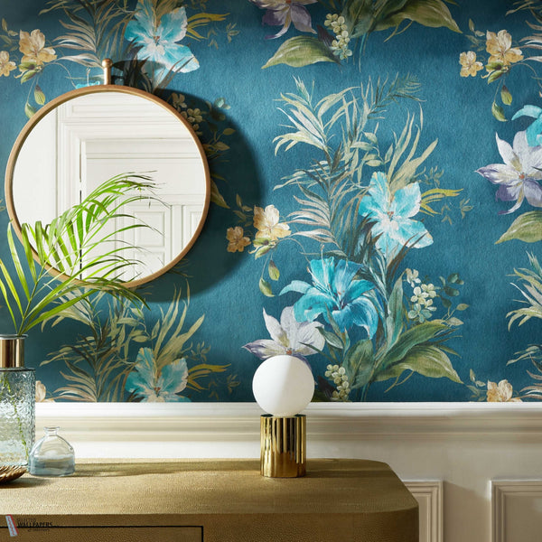 Liliana Tapete in Peacock von 1838 wallcoverings — Interieur