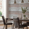 Linea wallpaper in Coral by 1838 wallcoverings — interior