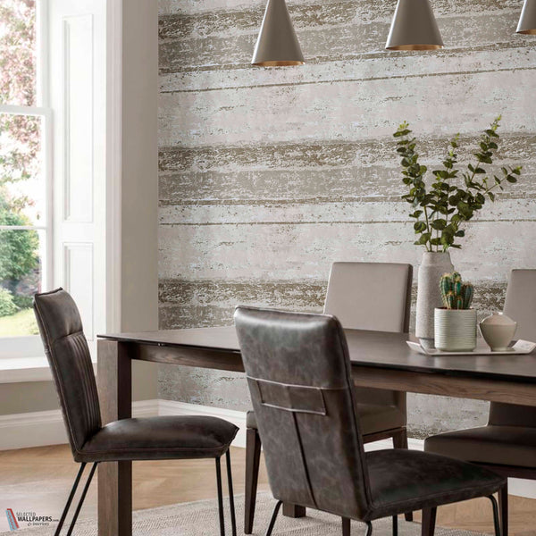 Linea Tapete in Gold von 1838 wallcoverings — Interieur