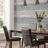 Linea Tapete in Teal von 1838 wallcoverings — Interieur
