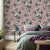 Madama Butterfly wallpaper in Blush by 1838 wallcoverings — interior