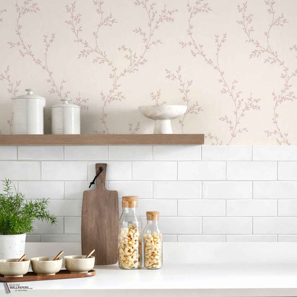Milton behang in Pink van 1838 wallcoverings — interieur