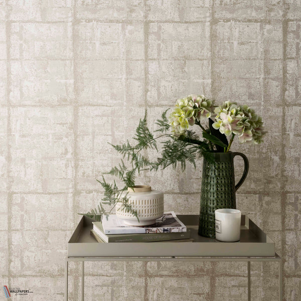Patina wallpaper in Pearl by 1838 wallcoverings — interior