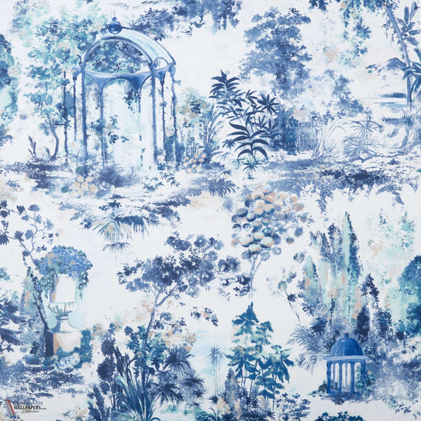 Pavilion Tapete in Lupine Blue von 1838 wallcoverings