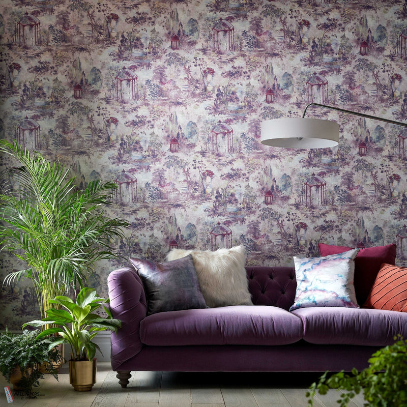 Pavilion papier peint en Rose Pink de 1838 wallcoverings — intérieur