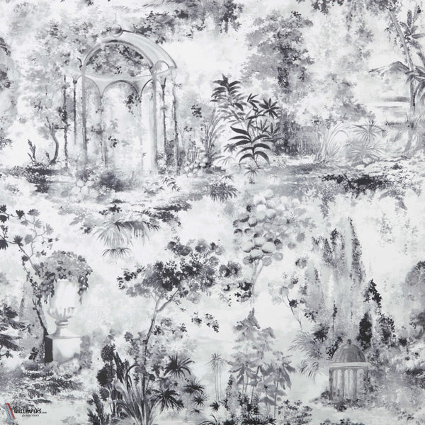 Pavilion Tapete in Stone Grey von 1838 wallcoverings