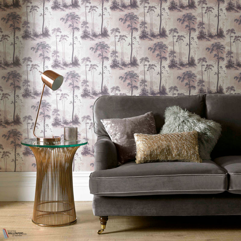 Prior Park wallpaper in Pink by 1838 wallcoverings — interior