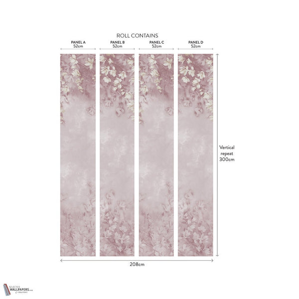 Trailing Magnolia Tapete in Blush von 1838 wallcoverings — Interieur