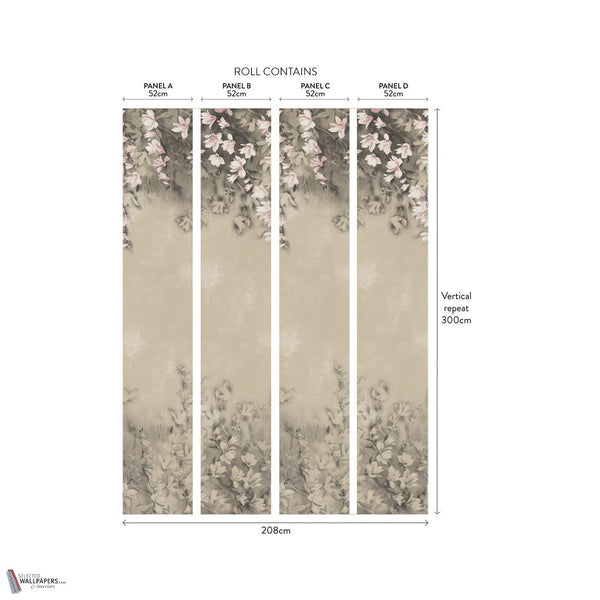 Trailing Magnolia Tapete in Burnished von 1838 wallcoverings — Interieur