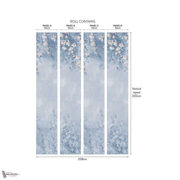 Trailing Magnolia Tapete in Chambray von 1838 wallcoverings — Interieur