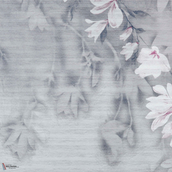 Trailing Magnolia Paperweave wallpaper in Mist by 1838 wallcoverings