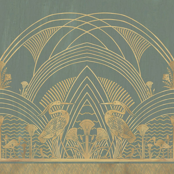Éléphantine Tapete-Casamance-Lichen/Dore-Set-Selected Wallpapers & Interiors