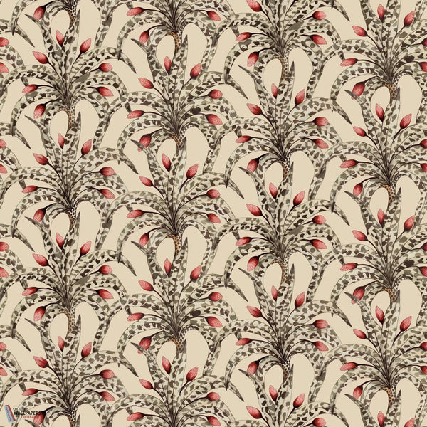Afrika Damask wallpaper-Cole & Son-Sandstone & Ruby-Roll-Selected Wallpapers-Interiors