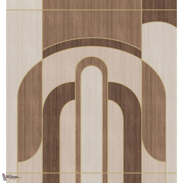 Alcoves Tapete-Casamance-Grege/Tabac-Set-Selected Wallpapers-Interiors