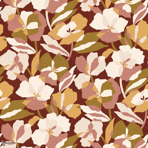 Amaryllis behang-Casamance-Grenat/Blush-Rol-Selected-Wallpapers-Interiors