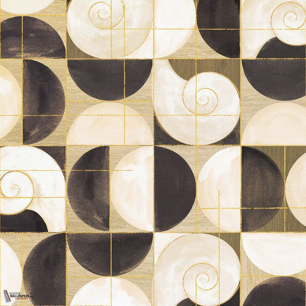 Ammonis behang-Les Dominotiers-Or-Set-Selected-Wallpapers-Interiors