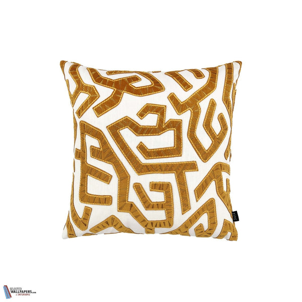 Arp Kussen-Zinc Textile-wallpaper-Ochre-50 x 50 cm-Selected Wallpapers