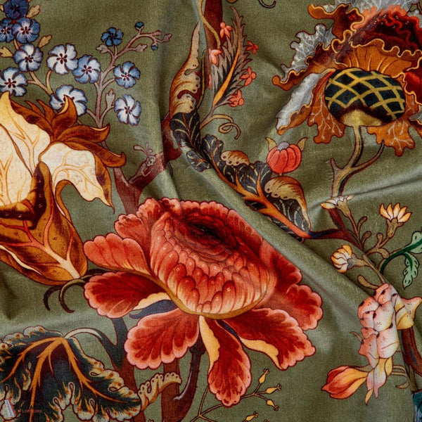 Artemis fabric-House of Hackney-Moss Green-Velours-Selected-Wallpapers-Interiors