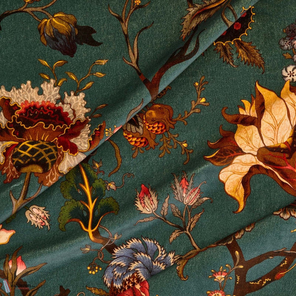 Artemis fabric-House of Hackney-Petrol-Velours-Selected-Wallpapers-Interiors