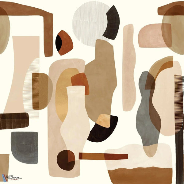 Audria Custom-Casamance-wallpaper-Grege/Camel-M2-Selected Wallpapers