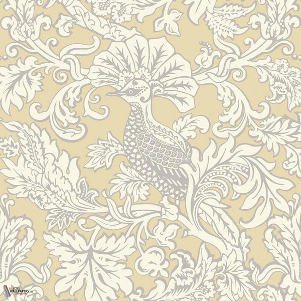 Balabina wallpaper-Cole & Son-White on yellow-Roll-Selected Wallpapers-Interiors