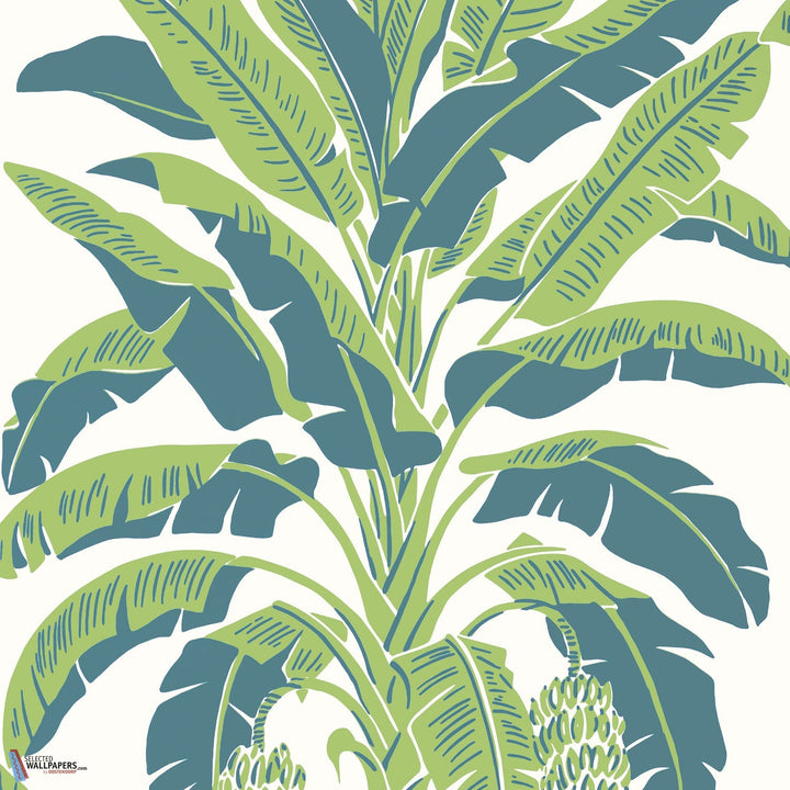 Banana Tree-Behang-Tapete-Thibaut-Green and Blue-Rol-T13918-Selected Wallpapers
