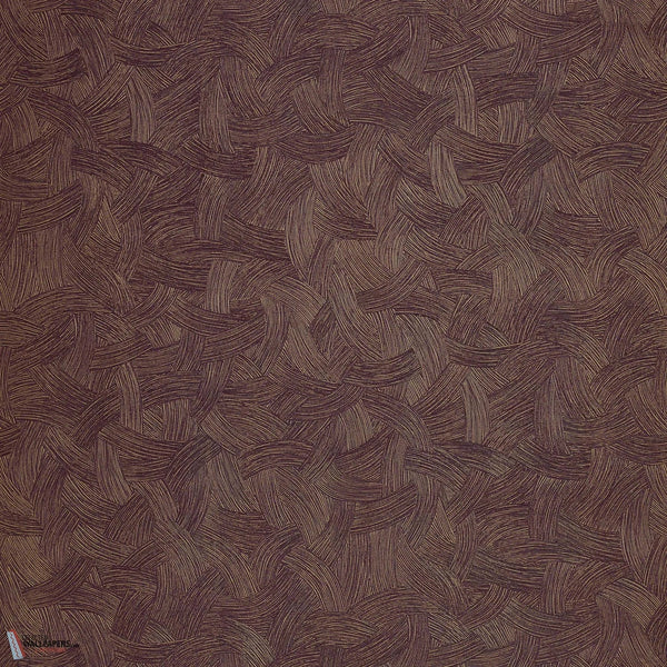 Berenice Tapete-Casamance-Aubergine/Dore-Rolle-Selected-Wallpapers-Interiors