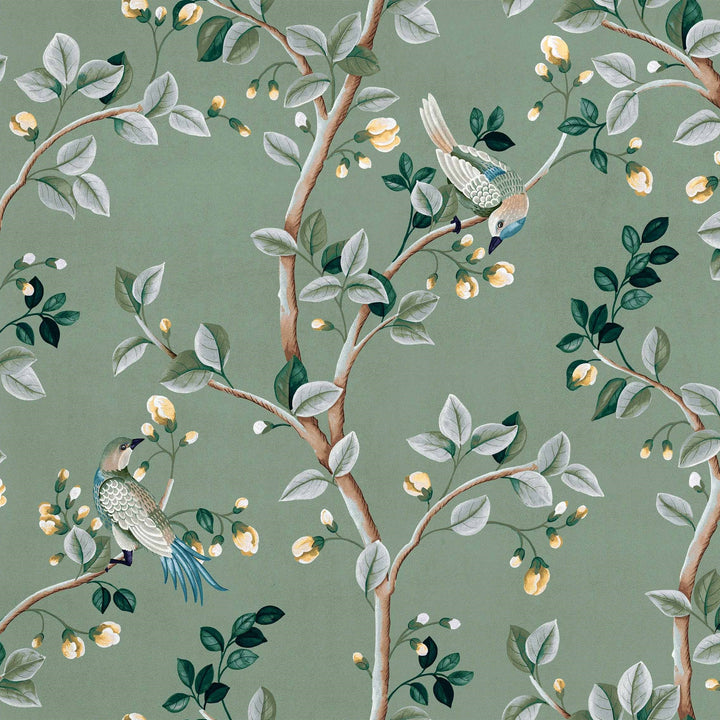Birds Prosperity-Coordonne-behang-tapete-wallpaper-Jade-Non Woven-Selected-Wallpapers-Interiors