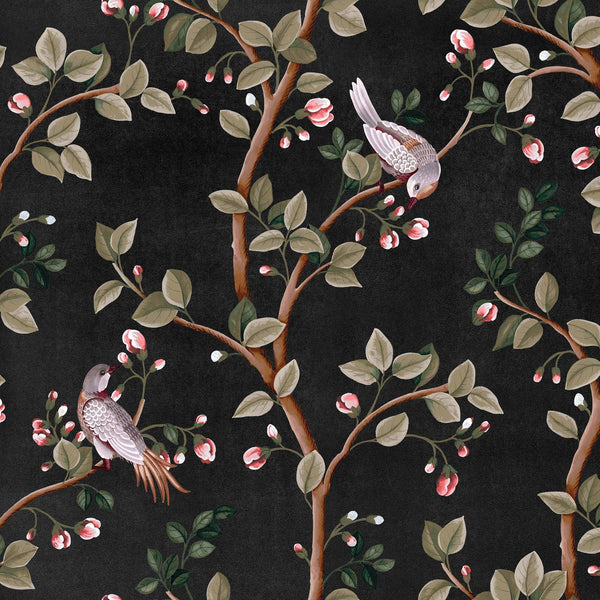 Birds Prosperity-Coordonne-behang-Onyx-Non Woven-Selected-Wallpapers-Interiors