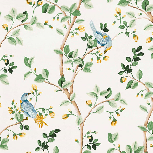 Birds Prosperity-Coordonne-behang-Swan-Non Woven-Selected-Wallpapers-Interiors
