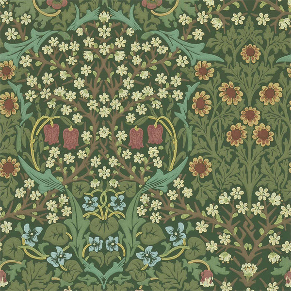 Blackthorn wallpaper in Green by Morris & Co