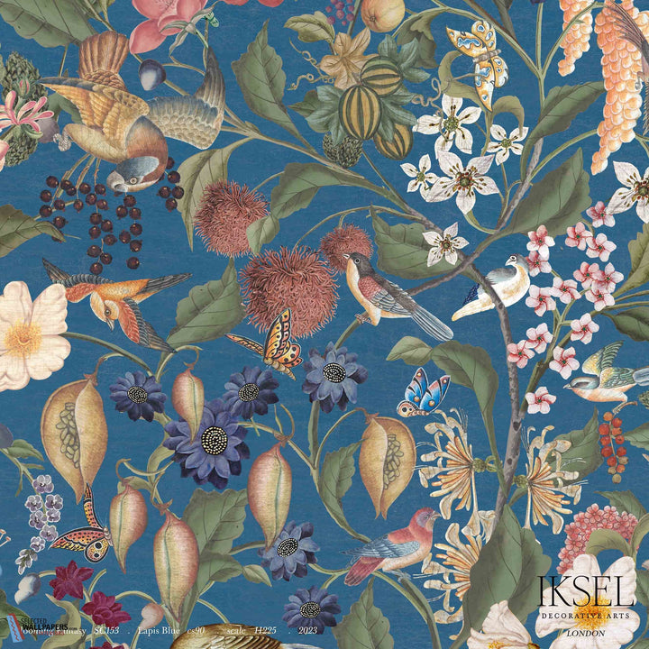 Blooming Fantasy-Iksel-behang-Tapete-wallpaper-Lapis Blue-Non Woven-Selected Wallpapers