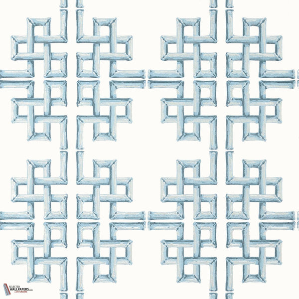 Boca Bamboo behang-Thibaut-Spa Blue-Rol-Selected Wallpapers-Interiors