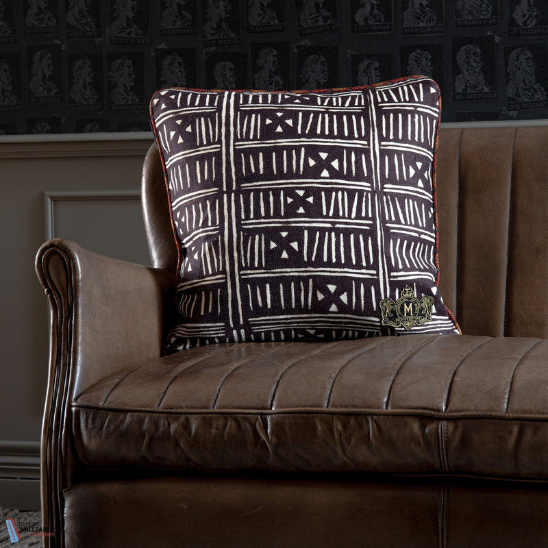Bogolanfini Linen cushion in Black/White by Mind the Gap
