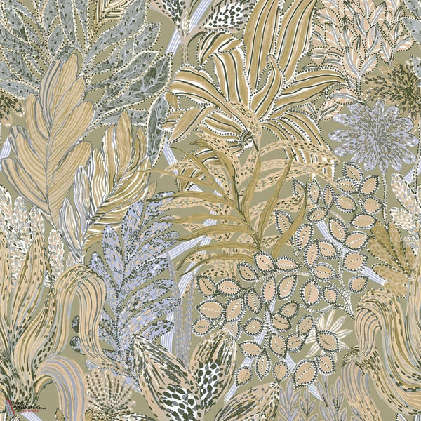 Borrommee wallpaper-Casamance-Sauge/Lillas-Roll-Selected-Wallpapers-Interiors