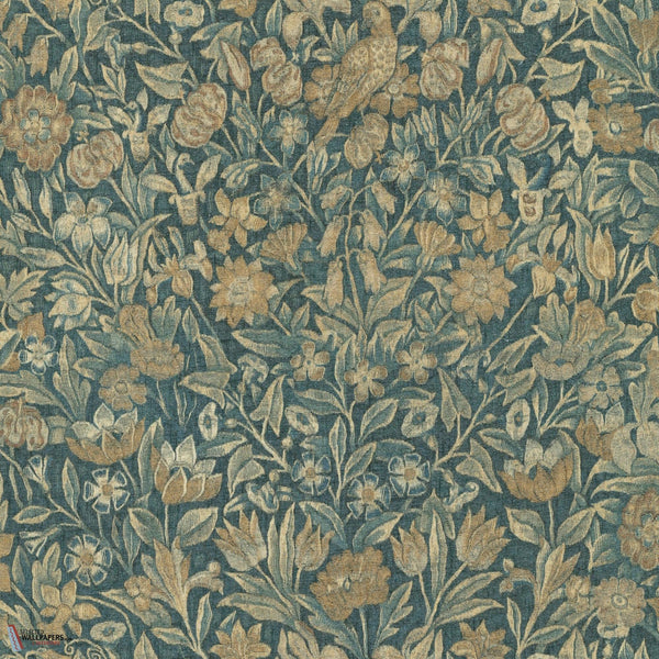 Bouquet wallpaper-Arte-Teal-Meter (M1)-Selected Wallpapers-Interiors