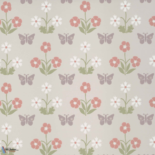 Burges Butterfly-Little Greene-behang-French Grey-Rol-Selected Wallpapers