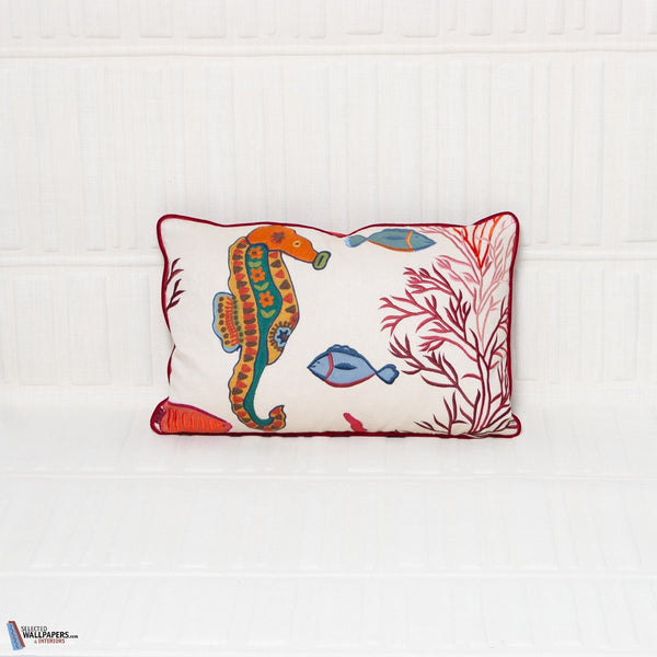 Caraibes kussen-Pierre Frey-Multicolor - Seahorse-60 x 40 cm-Selected-Wallpapers-Interiors