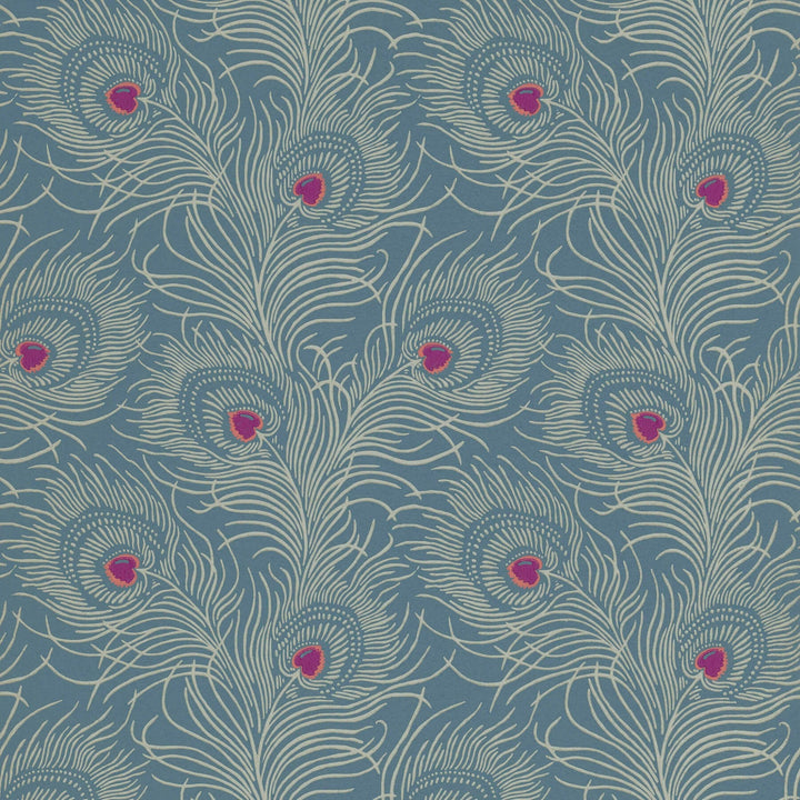 Carlton House Terrace-behang-Tapete-Little Greene-Blue Plume-Rol-0256CTBLUEP-Selected Wallpapers
