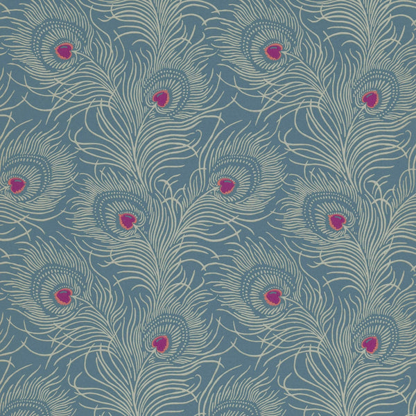 Carlton House Terrace-behang-Little Greene-Blue Plume-Rol-0256CTBLUEP-Selected Wallpapers