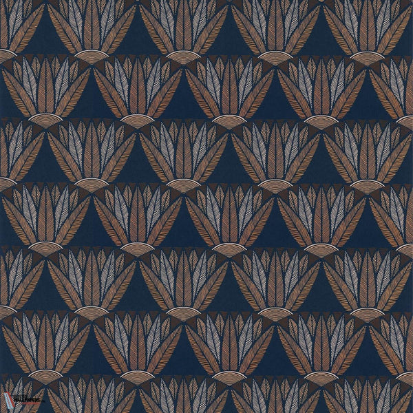 Castalia-Tapete-Casamance-Marine/Terracotta-Rolle-76161736-Selected Wallpapers
