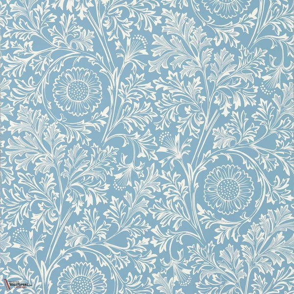 Chamomile wallpaper-Morris & Co-China Blue-Roll-Selected Wallpapers-Interiors